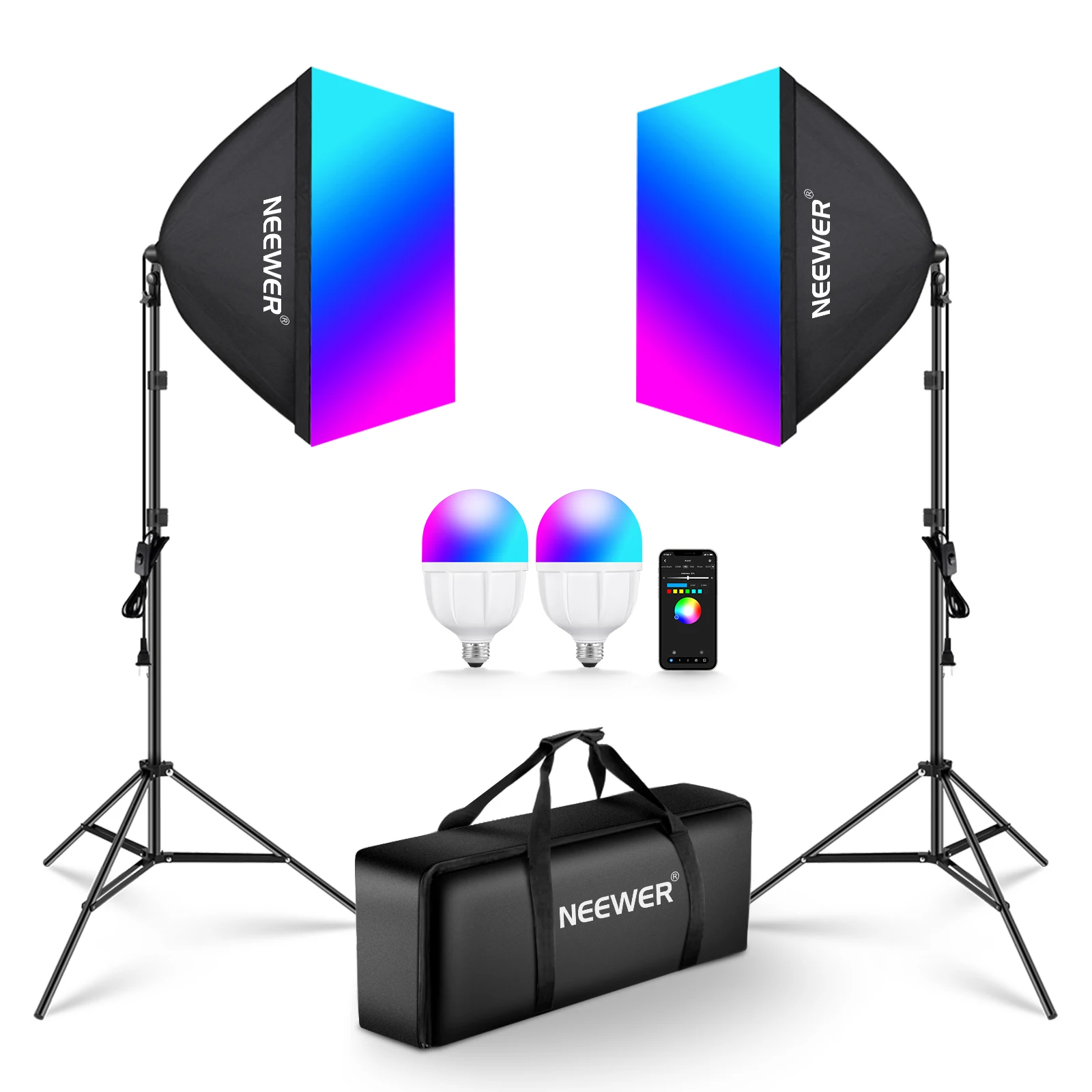Lighting Effect In Photography - Комплект освещения NEEWER RGB Softbox с