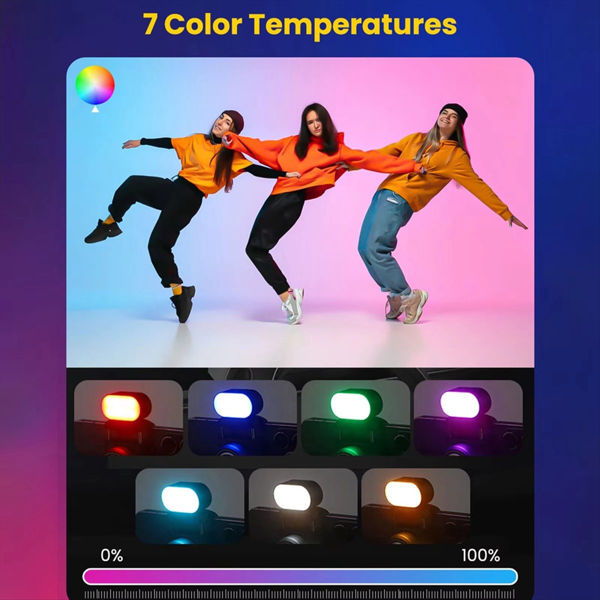 Lighting Effect In Photography - Магнитный заполняющий светильник RGB для подвеса,