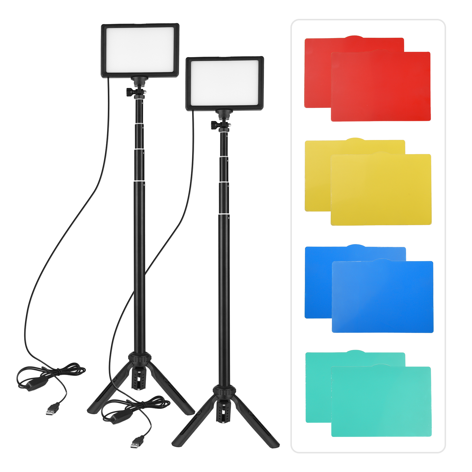 Photography Video Lighting Kit With Adjustable Tripod Stand - Осветитель для фотографий Andoer, 2 шт.,