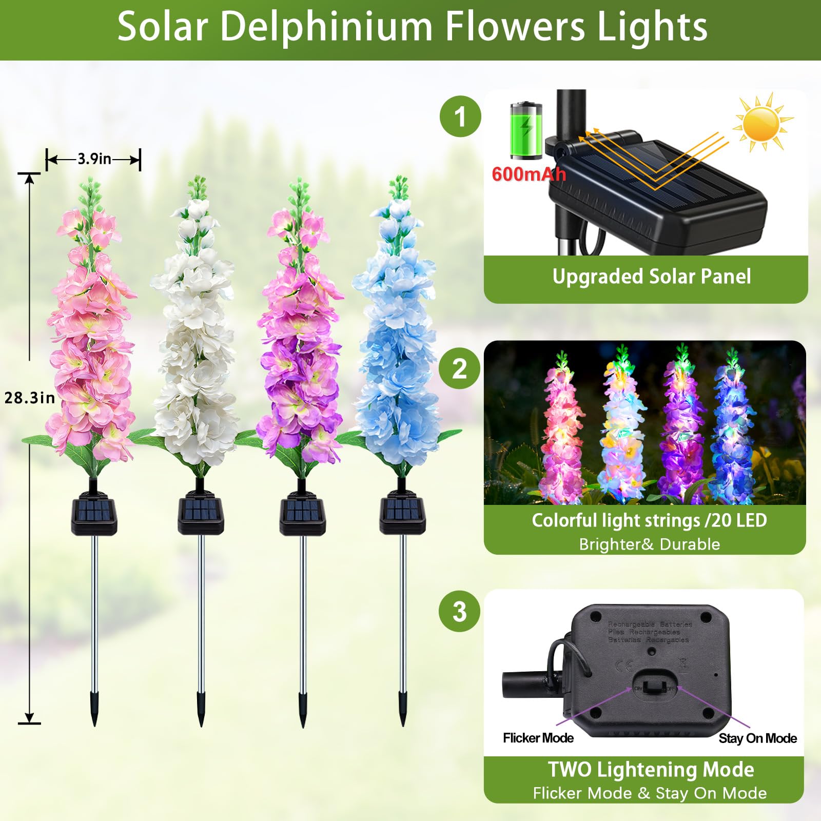 Солнечные садовые светильники, – обзор и цена Flower Photography Led Lighting Pack