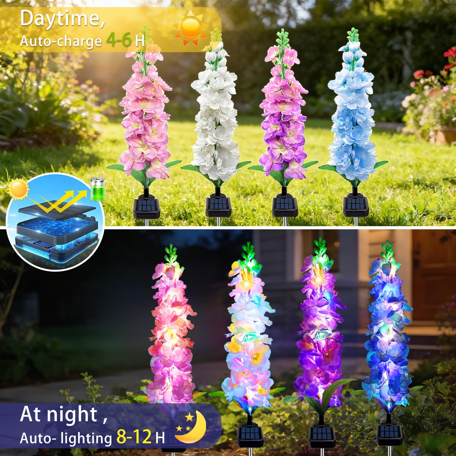 Солнечные садовые светильники, – обзор и цена Flower Photography Led Lighting Pack