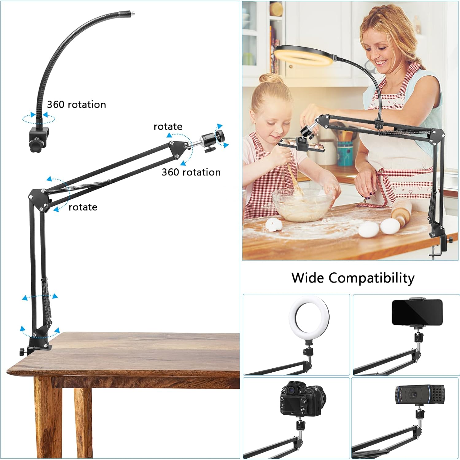 Кольцевой светильник с подстав – обзор и цена Photography Video Lighting Kit With Adjustable Tripod Stand